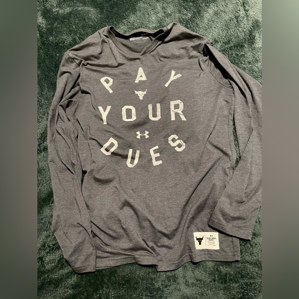 Under Armour Project Rock Long Sleeve Shirt - Gray, Medium